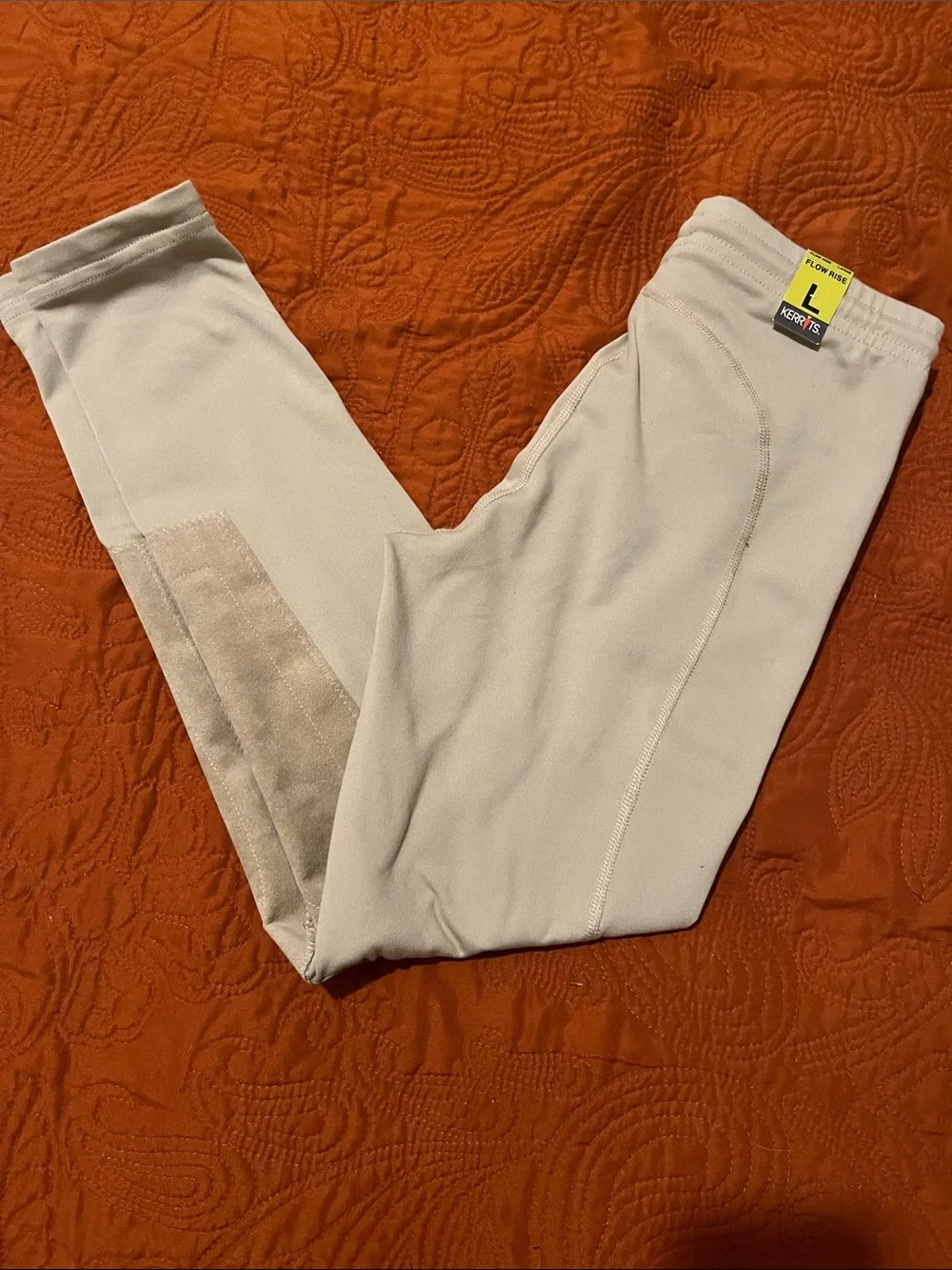 NEW KERRITS ‘FLOW RISE’ Performance Riding Pant - Light Beige Sz L (12/14)